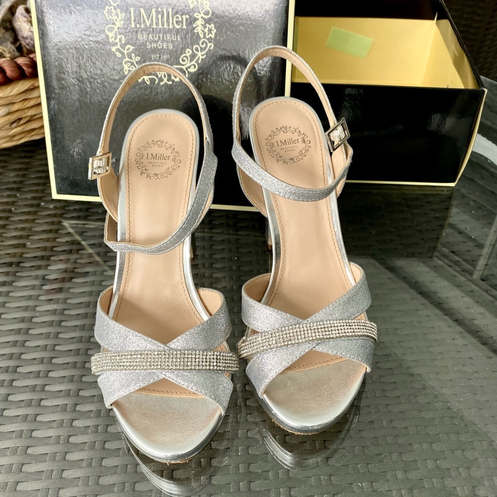 I. Miller Sparkly Silver Heels